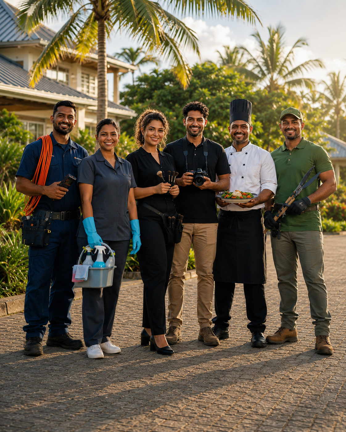 Families and local service providers together in Mauritius